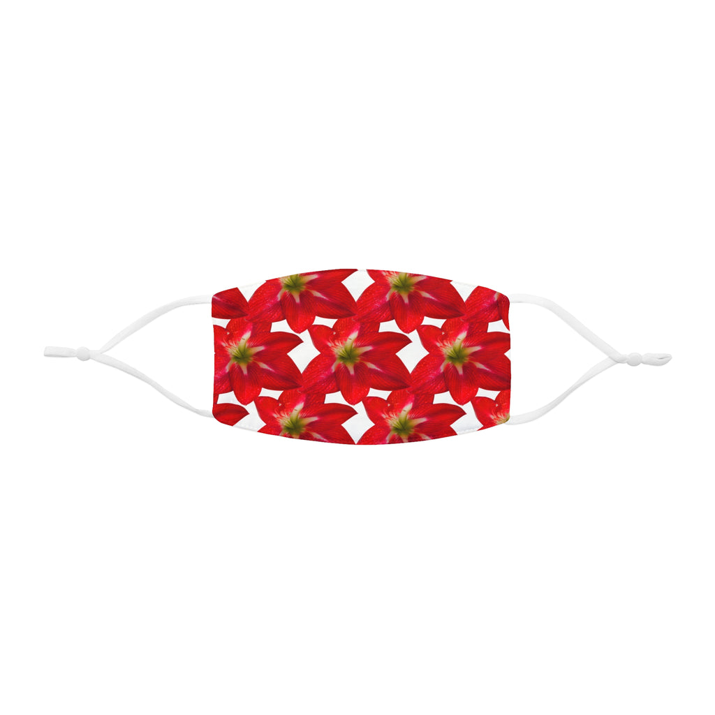 BettUWantIt Garden Escape Collection Face Mask — Adjustable Red Floral Holiday Mask